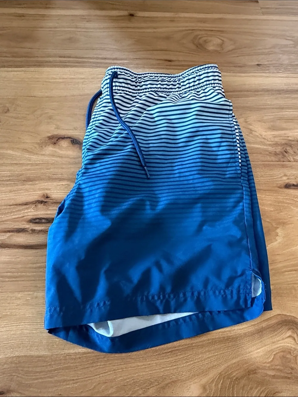 George Blue Gradient Striped Swim Trunks